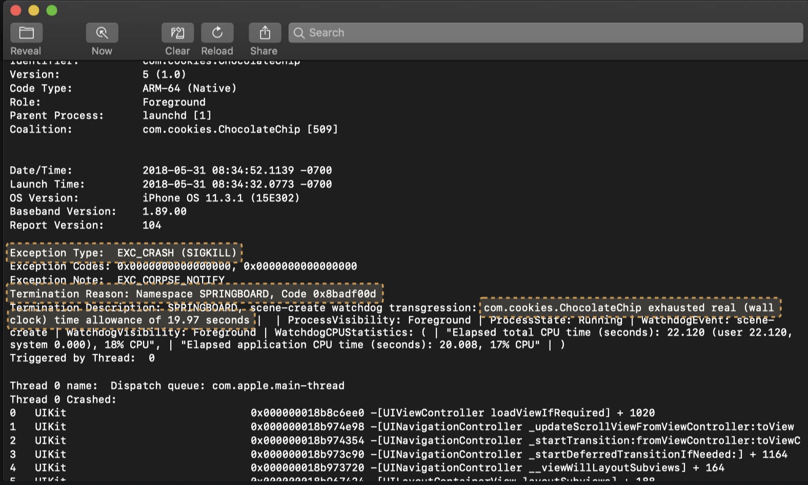 Understanding Crashes and Crash Logs | 纳兰若水